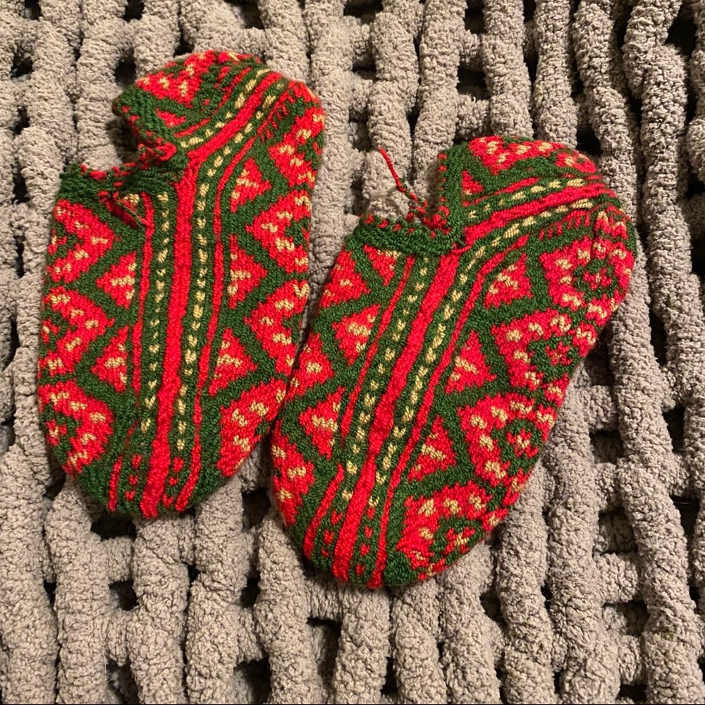 Hand Knitted Turkish Wool Socks | 100 % Natural Wool | Indoor Slipper Socks